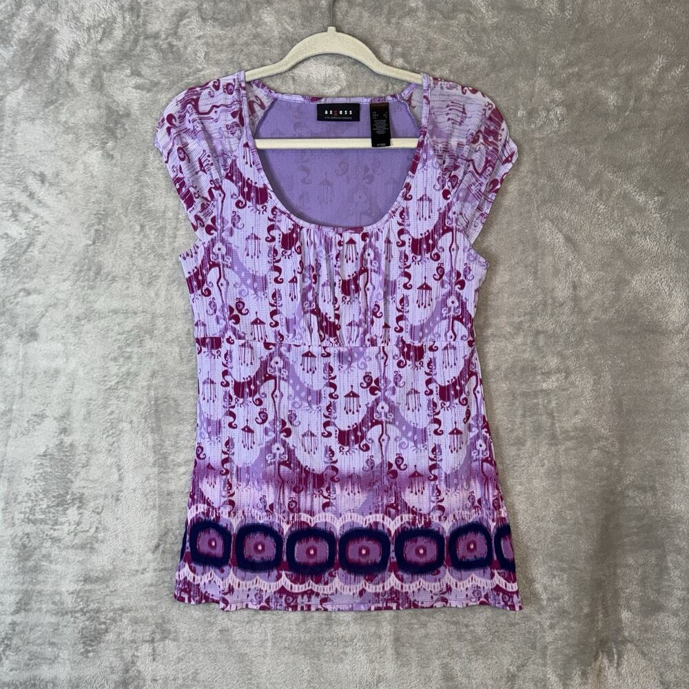 Y2K Axcess Babydoll Top Size Small (Med) Tie Dye Preppy Fairy Whimsy Sheer Lined